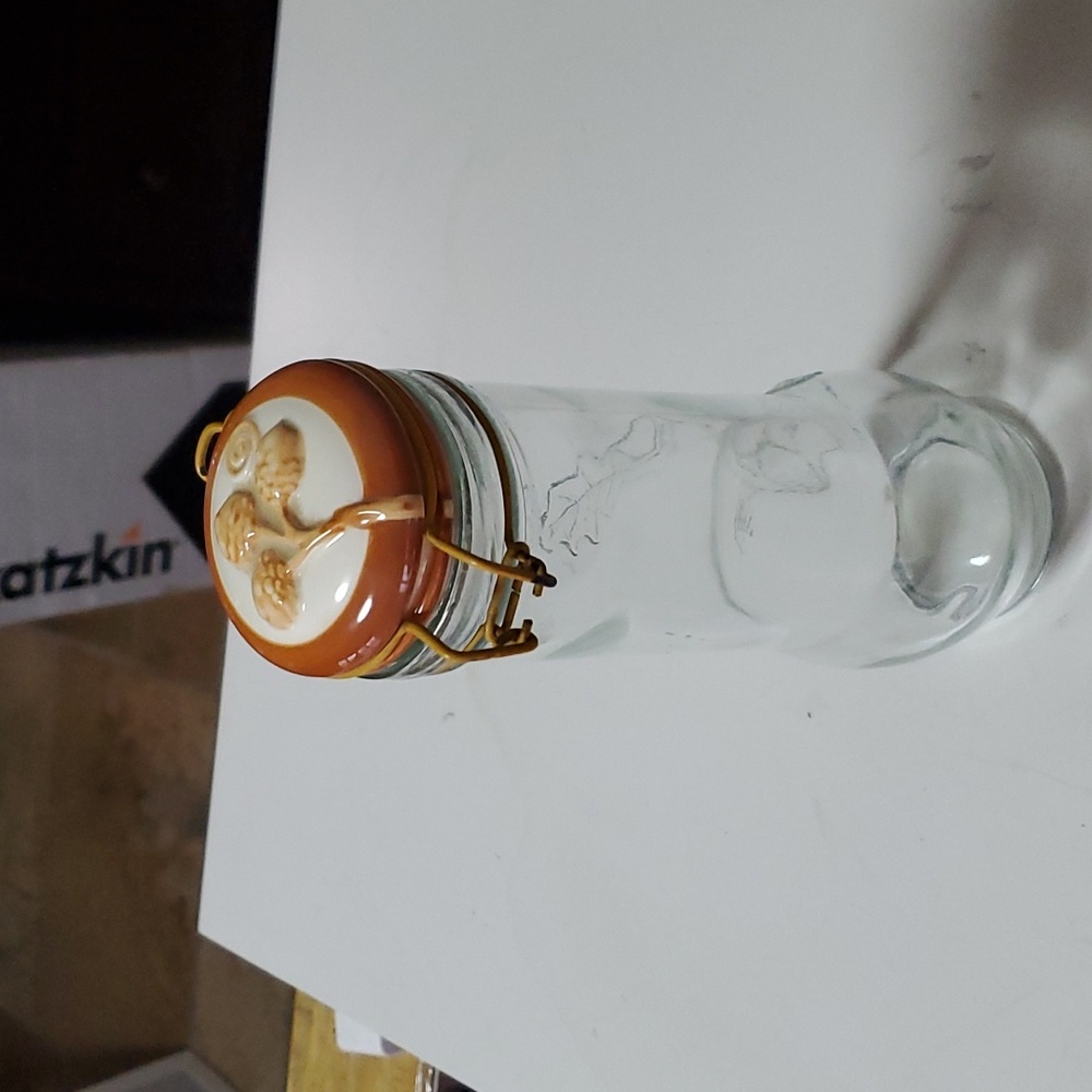 Vintage MSRF Glass Bottle Ceramic Lid